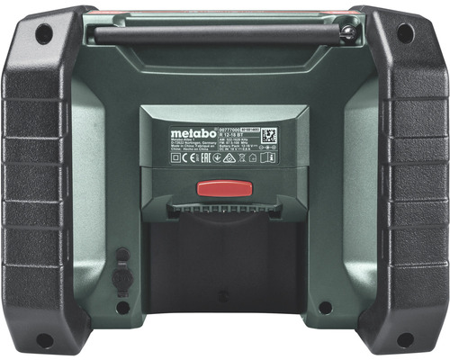 Radio de chantier Metabo, vue arrière