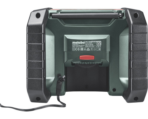 Vue arrière de la radio de chantier Metabo