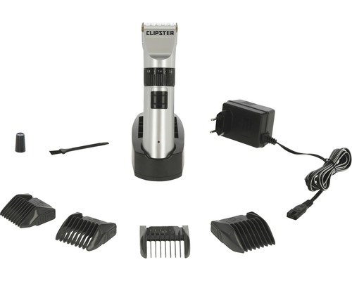 Tondeuse à cheveux avec station de charge, brosse de nettoyage, huile et accessoires