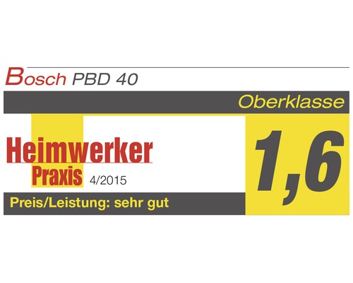 Bosch PBD 40 Auszeichnung von Heimwerker Praxis 4/2015: Preis-Leistung sehr gut, Oberklasse 1,6