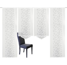 Schiebegardine 4er-Set Konturo transparent weiss kombiniert 60x245 cm