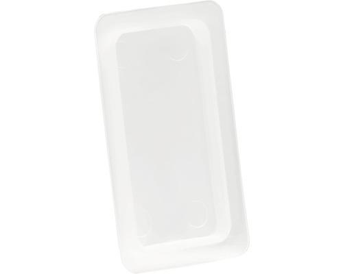 Récipient en plastique blanc vide