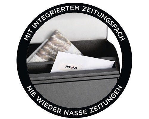 Briefkasten mit integriertem Zeitungsfach