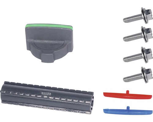 Einzelteile für Gartengeräte, inklusive Schrauben, Griff und Schiene