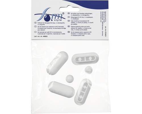 Pufferset für Duroplast WC Sitze, zwei Deckelpuffer, vier Sitzpuffer