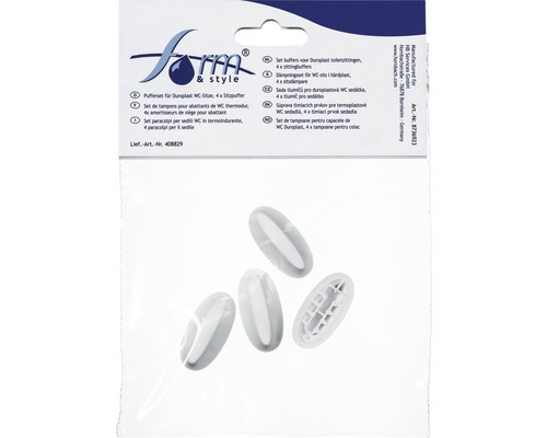 Vier Sitzpuffer für Duroplast WC Sitze
