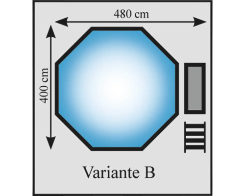 Pool Variante B mit den Maßen 480 cm x 400 cm