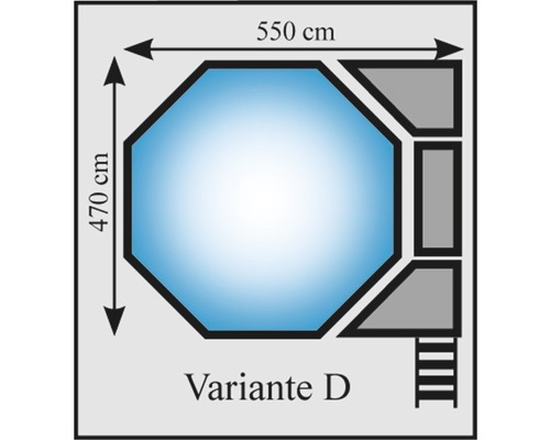 Plan de sol variante D avec dimensions 550 cm et 470 cm