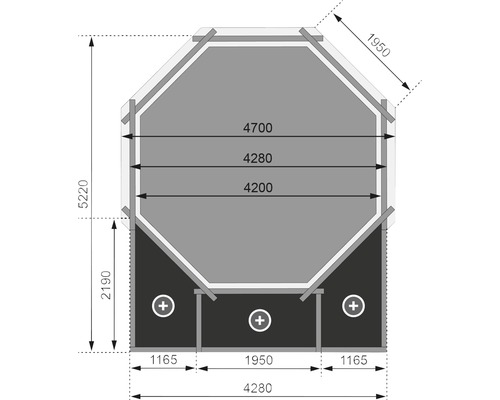 Plan d''un pavillon de jardin avec dimensions