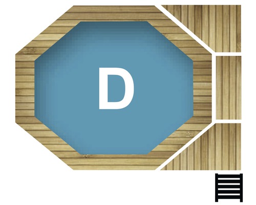 Image d''une piscine octogonale avec échelle