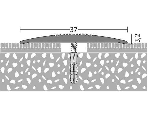 Illustration d''un profilé de transition avec les dimensions 37 et 3,2