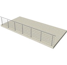 Edelstahlgeländer auf Betonoberfläche