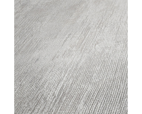 Nahaufnahme einer grauen Tapete mit Holzmaserung