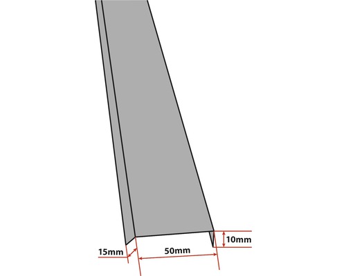 Illustration d''un profilé métallique avec des indications de dimensions