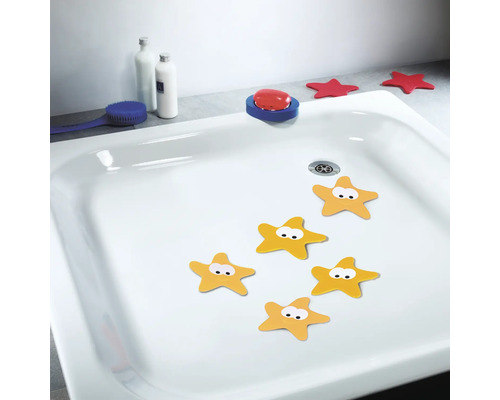Receveur de douche avec autocollants antidérapants en forme d''étoile de mer et accessoires de salle de bain