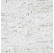 Pierre de parement Quarzit, blanc, 10x40 cm-thumb-1