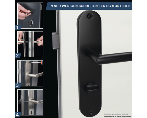 Anleitung zur Montage einer Türgarnitur mit Türgriff und Schloss
