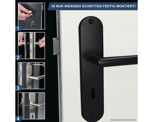 Montageanleitung für eine Türgarnitur mit Türgriff