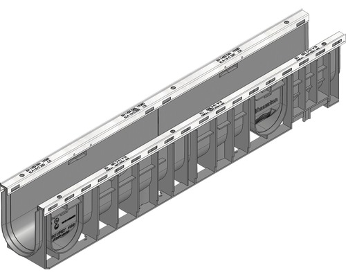 Hauraton Recyfix Plus 100 Rinnenunterteil Typ 010 aus PP 1000 x 147 x 186 mm-0