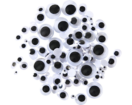 Viele Wackelaugen in verschiedenen Größen