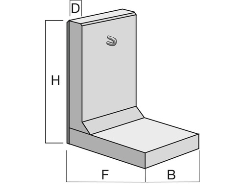 Angle en béton avec dimensions pour projets de construction