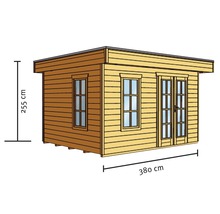 Abri en madriers SKAN HOLZ Breda avec plancher 420 x 360 cm naturel