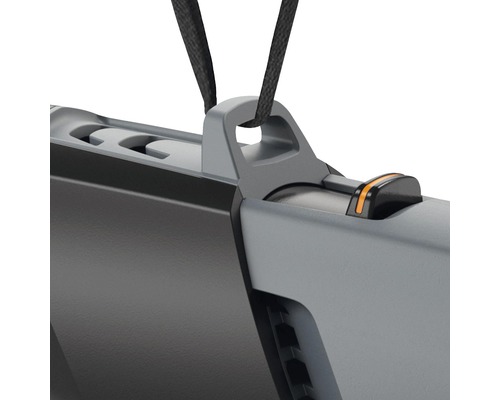 Detailansicht einer tragbaren Lampe mit Aufhängeschlaufe