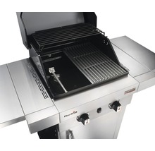 Barbecue à gaz Char Broil avec grille de maintien au chaud et tablettes latérales