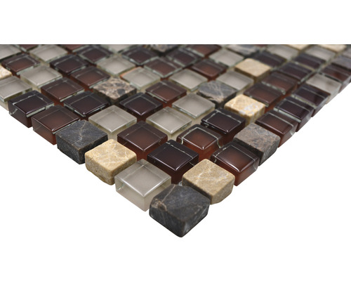Mosaïque en verre et pierre naturelle