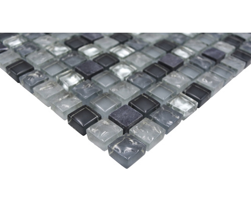 Mosaïque en verre et en pierre, carrée