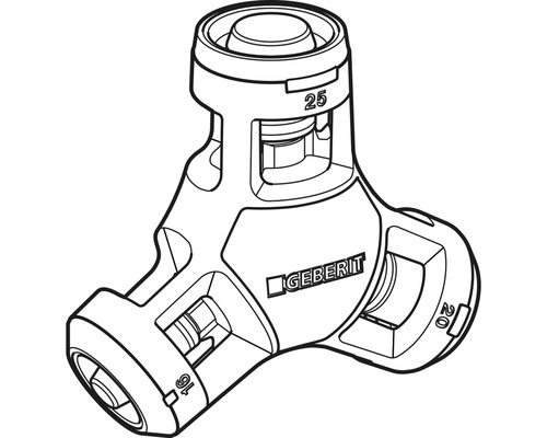 Geberit Logo Eckventil mit den Maßen 16, 20 und 25