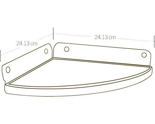 Étagère d''angle avec dimensions 24,13 cm