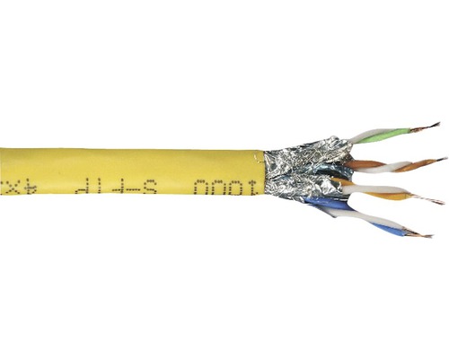 Câble de données CAT 7 1000 MHz 4x2AWG23 jaune au mètre