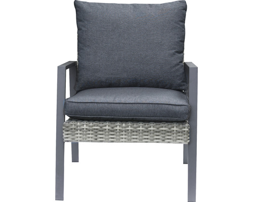 Fauteuil de jardin avec motif en rotin et coussin d''assise