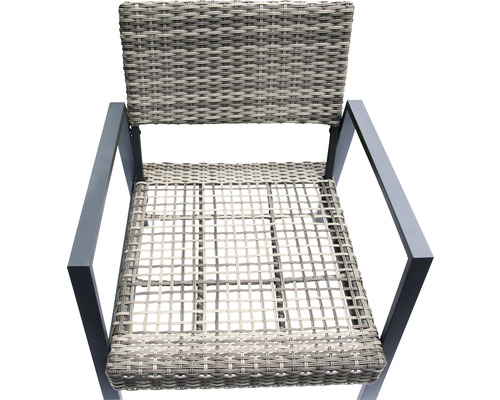 Chaise de jardin avec accoudoirs en rotin et métal