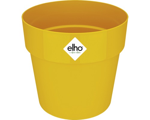 Pot de fleurs jaune en plastique