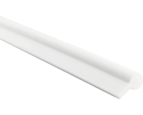 Weisse Viertelstab-Sockelleiste aus Kunststoff