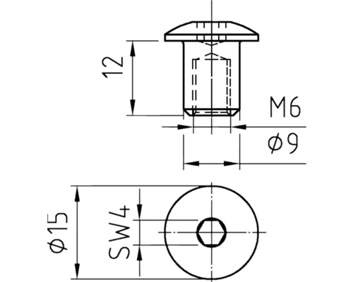 Schéma technique d''une vis avec dimensions