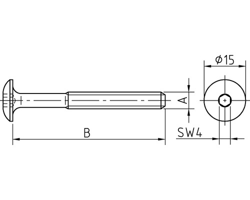 Dessin technique d''une vis avec dimensions