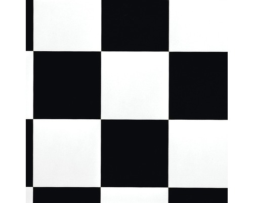 PVC Lord aspect échiquier noir-blanc largeur 400 cm (marchandise au mètre)