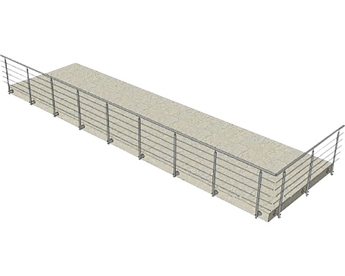 Brücke mit Geländer aus horizontalen Stäben