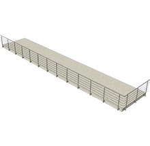 Lange Steinbrücke mit Geländer