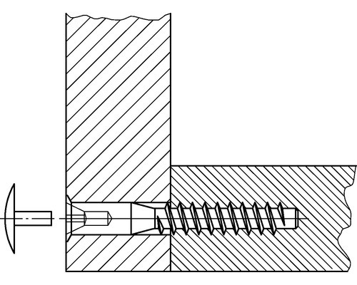 Illustration d''un assemblage en bois avec une vis