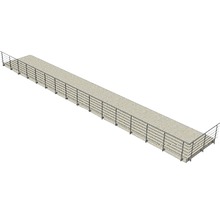 Lange Betonbrücke mit Metallgeländer