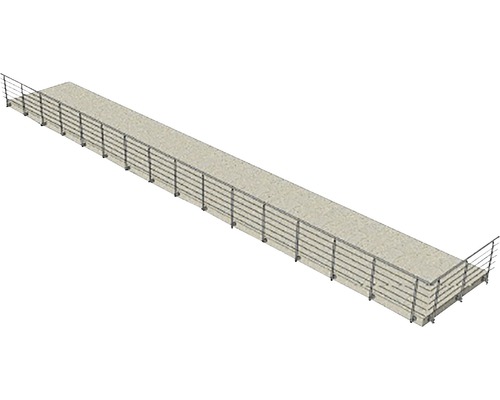 Lange Betonbrücke mit Metallgeländer