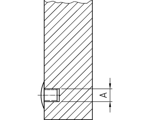 Illustration d''un assemblage à tourillons en bois avec indication de la dimension A