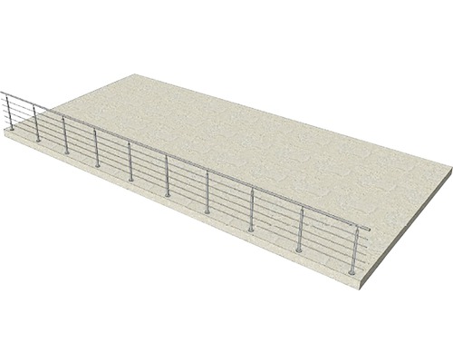 Garde-corps de balcon en métal sur plaque de béton