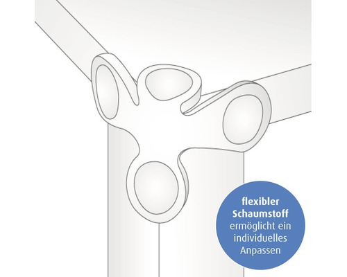 Detailansicht eines Eckverbinders für Rohre