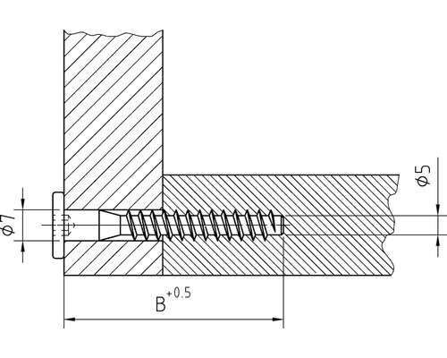 Dessin technique d''un assemblage de vis à bois