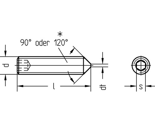 Dessin technique d''une vis à six pans creux
